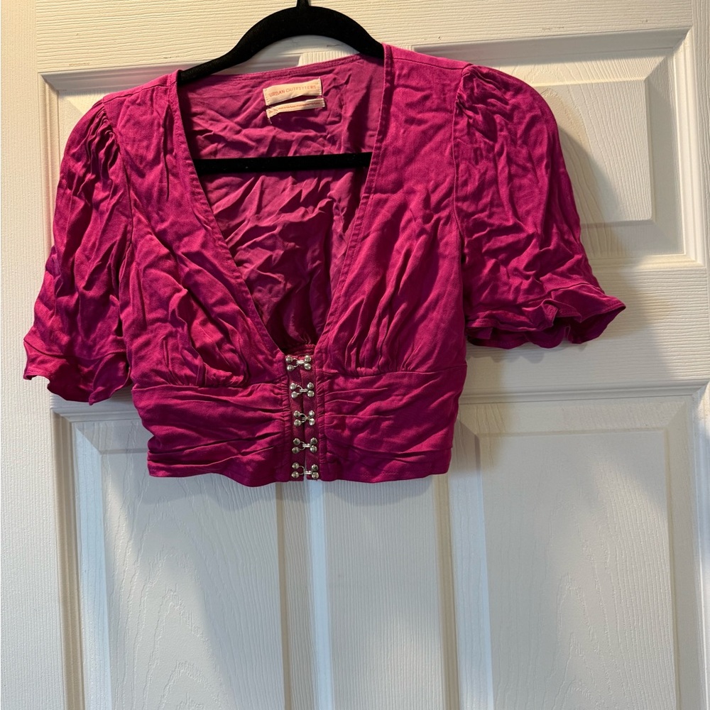 Urban Outfitters Fuchsia Blouse with Button Accents